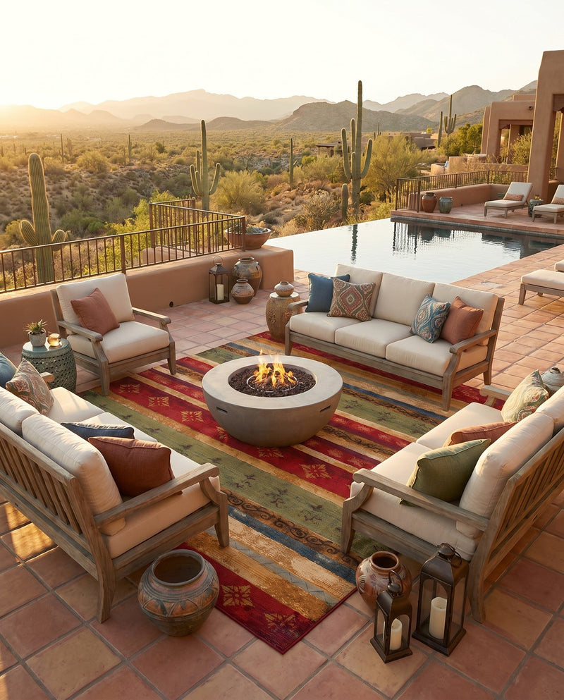 Urban Terrace Collection Area Rug -  Rooftop Rectangle Multi  lifestyle 36