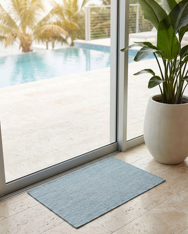 Seaside Serenity Collection Area Rug - Veranda (Aquamarine) Rectangle Aquamarine  lifestyle 4