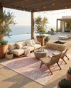 Desert Nomad Terrace Collection Area Rug - Sahara (Pink) Rectangle Pink  lifestyle 16