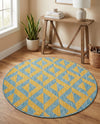 Urban Oasis Rugs Collection Area Rug -  Highrise (Yellow and Aqua) Round Yellow and Aqua  lifestyle 55