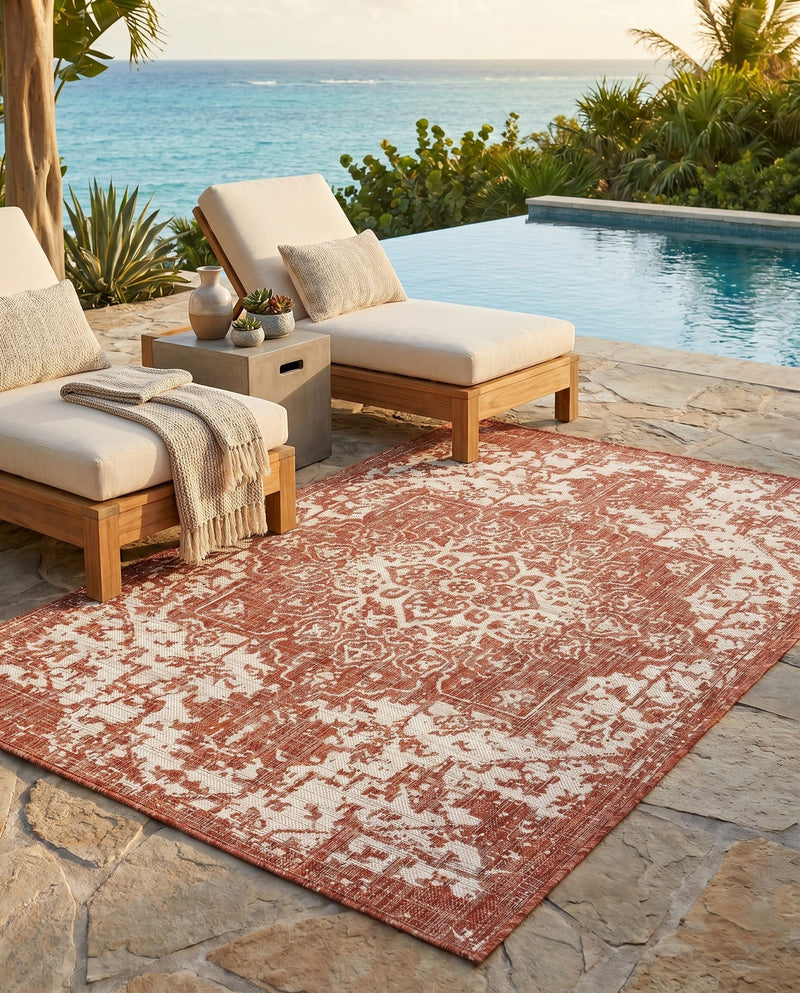 Urban Oasis Rugs Collection Area Rug -  Penthouse (Rust Red) Rectangle Rust Red  lifestyle 24