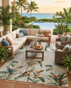 Seaside Blooms Collection Area Rug -  Tropic Rectangle Multi  lifestyle 29