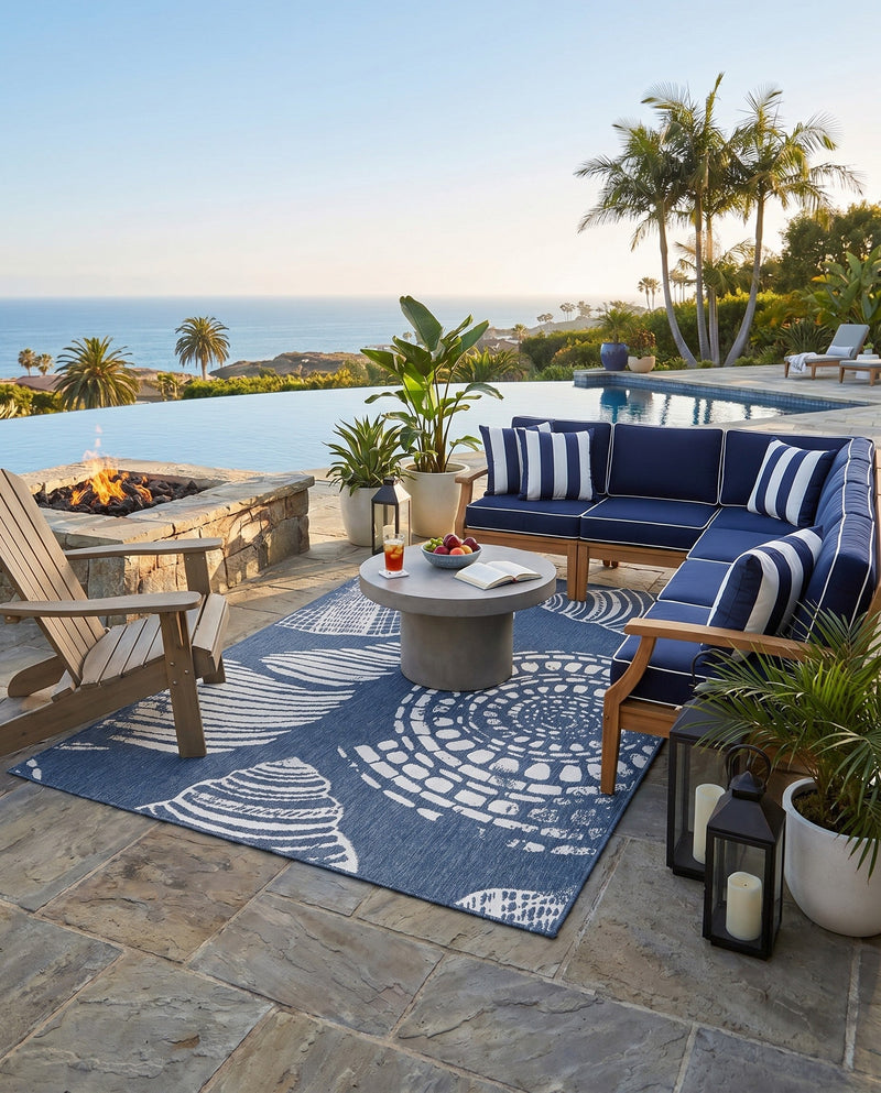 Seaside Haven Rugs Collection Area Rug -  Saltwater Rectangle Navy Blue  lifestyle 36