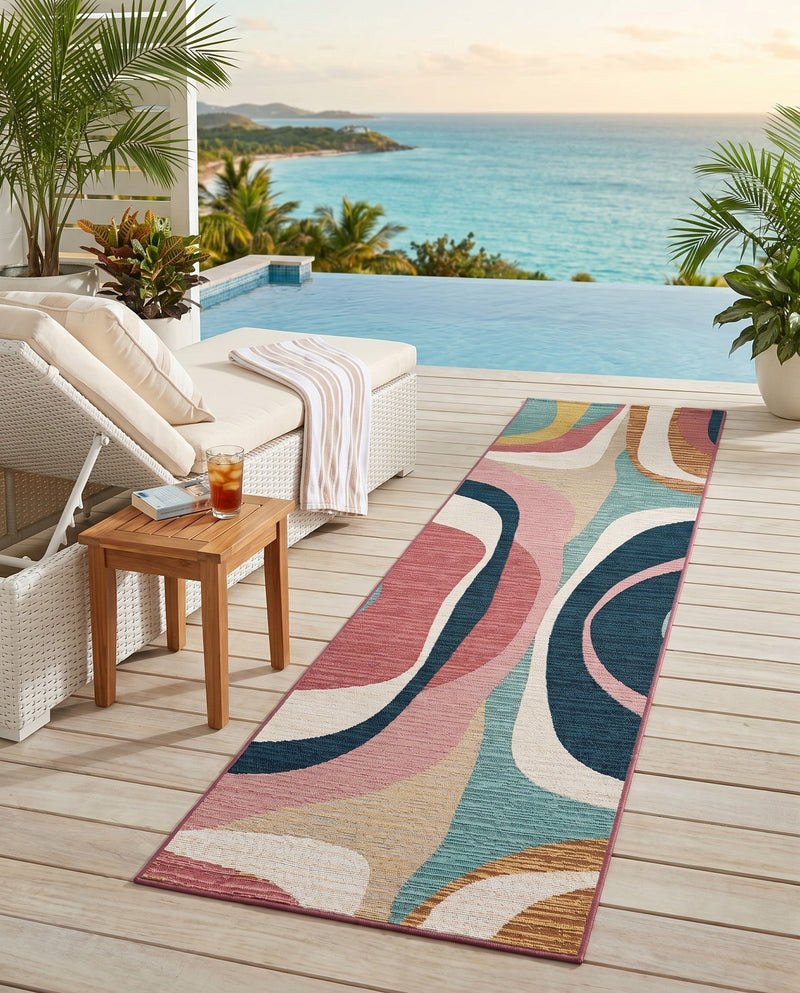 Urban Terrace Collection Area Rug - Venice Runner Multi  lifestyle 67