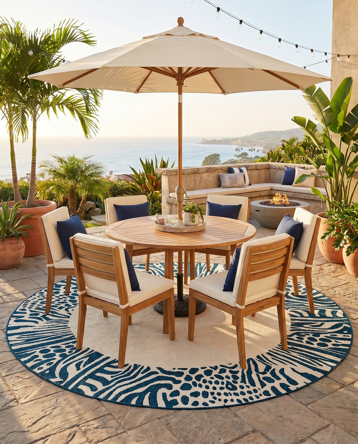 Savannah Escape Collection Area Rug - Serengeti Round Ivory  lifestyle 77