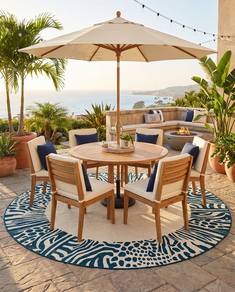 Savannah Escape Collection Area Rug - Serengeti Round Ivory  lifestyle 77
