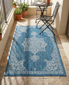 Patio Heritage Collection Area Rug -  Charleston (Teal) Rectangle Teal  lifestyle 30