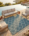 Savannah Pergola Collection Area Rug - Arbor (Teal) Square Teal  lifestyle 39