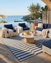 Seaside Stripes Collection Area Rug - Cabana (Blue) Rectangle Blue  lifestyle 30