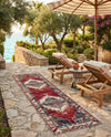 Patio Heritage Collection Area Rug -  Alcove Runner Red and Navy Blue  lifestyle 73