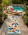 Caribbean Terrace Collection Area Rug -  StLucia Runner White  lifestyle 63