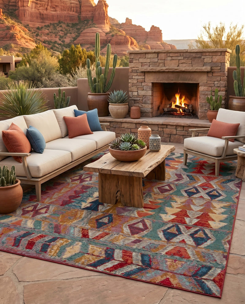 Urban Terrace Collection Area Rug -  Arcade Rectangle Multi  lifestyle 51