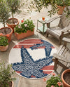 Caribbean Terrace Collection Area Rug -  Curacao Round Ivory  lifestyle 44