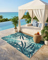 Seaside Blooms Collection Area Rug -  Provence Rectangle Teal blue  lifestyle 25