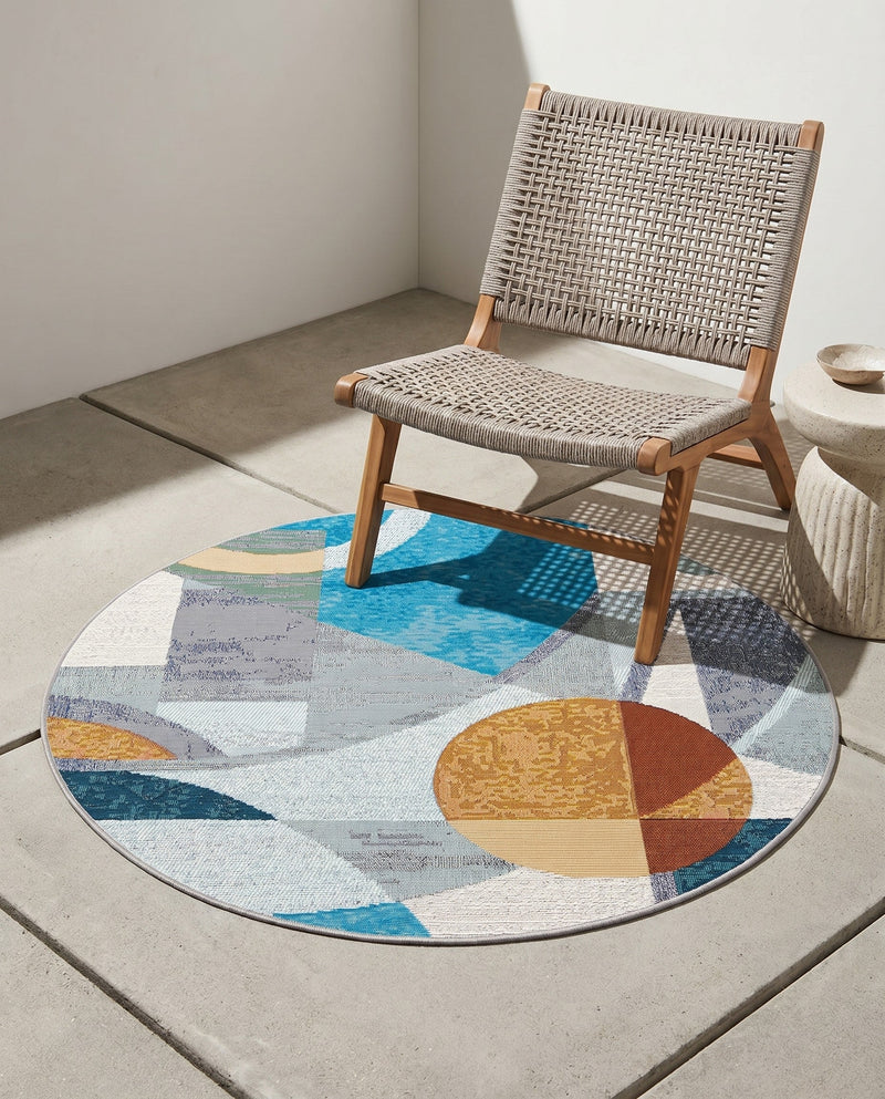 Urban Terrace Collection Area Rug -  Loggia Round Multi  lifestyle 47