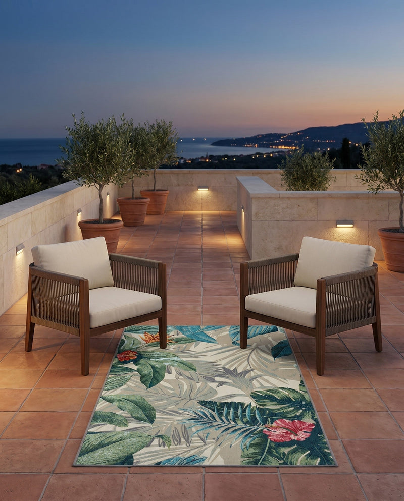 Seaside Blooms Collection Area Rug -  Paradise Rectangle Multi  lifestyle 48