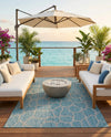 Savannah Escape Collection Area Rug -  Rainforest Rectangle Light Aqua  lifestyle 16