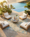 Seaside Blooms Collection Area Rug -  Shalimar Square Soft Blue  lifestyle 23