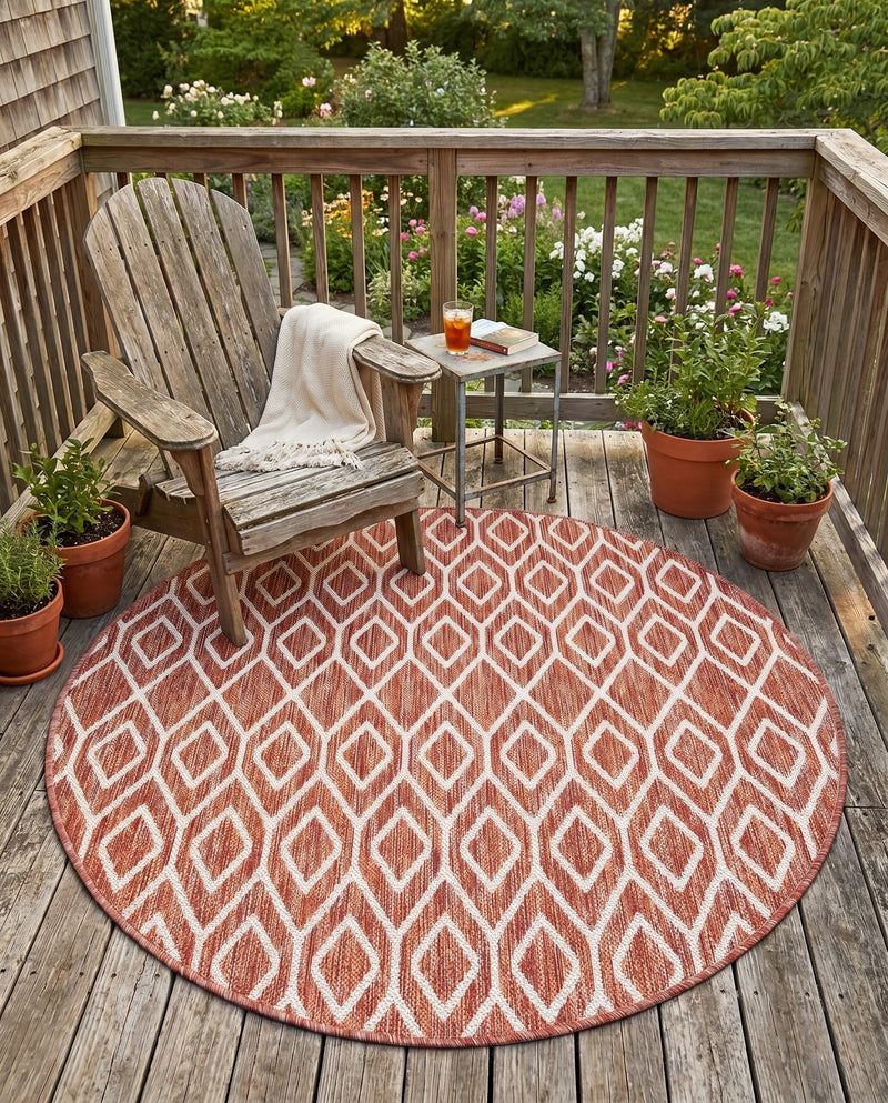 Urban Oasis Rugs Collection Area Rug -  Boulevard (Rust Red) Round Rust Red  lifestyle 51