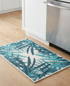 Seaside Blooms Collection Area Rug -  Provence Rectangle Teal blue  lifestyle 18