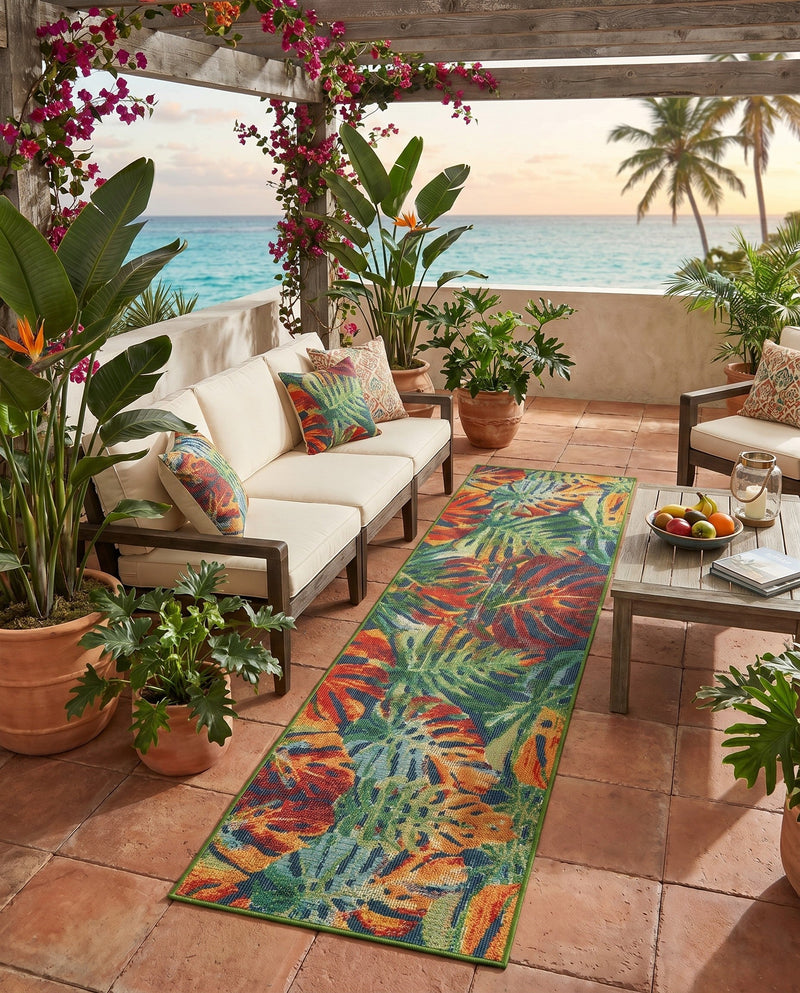 Coastal Terrace Collection Area Rug -  Pier Runner Multi  lifestyle 59