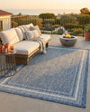 Terrace Fringe Collection Area Rug - Veranda (Blue) Rectangle Blue  lifestyle 12