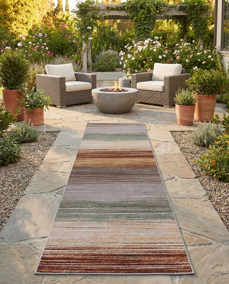 Urban Terrace Collection Area Rug -  Corsica Runner Multi  lifestyle 60