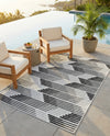 Urban Terrace Collection Area Rug -  Bronx Rectangle Black and White  lifestyle 22