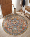 Patio Heritage Collection Area Rug -  Oasis Round Multi  lifestyle 77