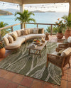 Seaside Blooms Collection Area Rug -  Evergreen (Green) Rectangle Green  lifestyle 26
