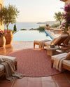 Seaside Serenity Collection Area Rug - Veranda (Rust Red) Round Rust Red  lifestyle 39