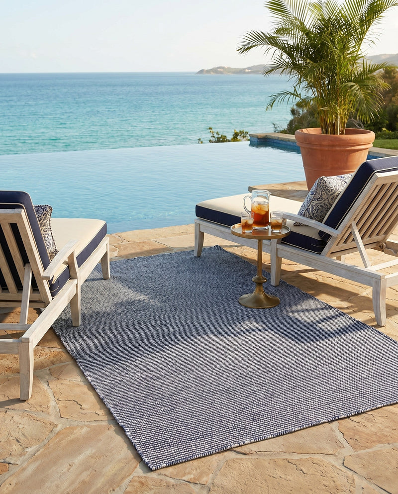 Jill Zarin Sedona Oasis Outdoor Collection Area Rug - Coconino (Navy Sky) Rectangle Navy Sky  lifestyle 9