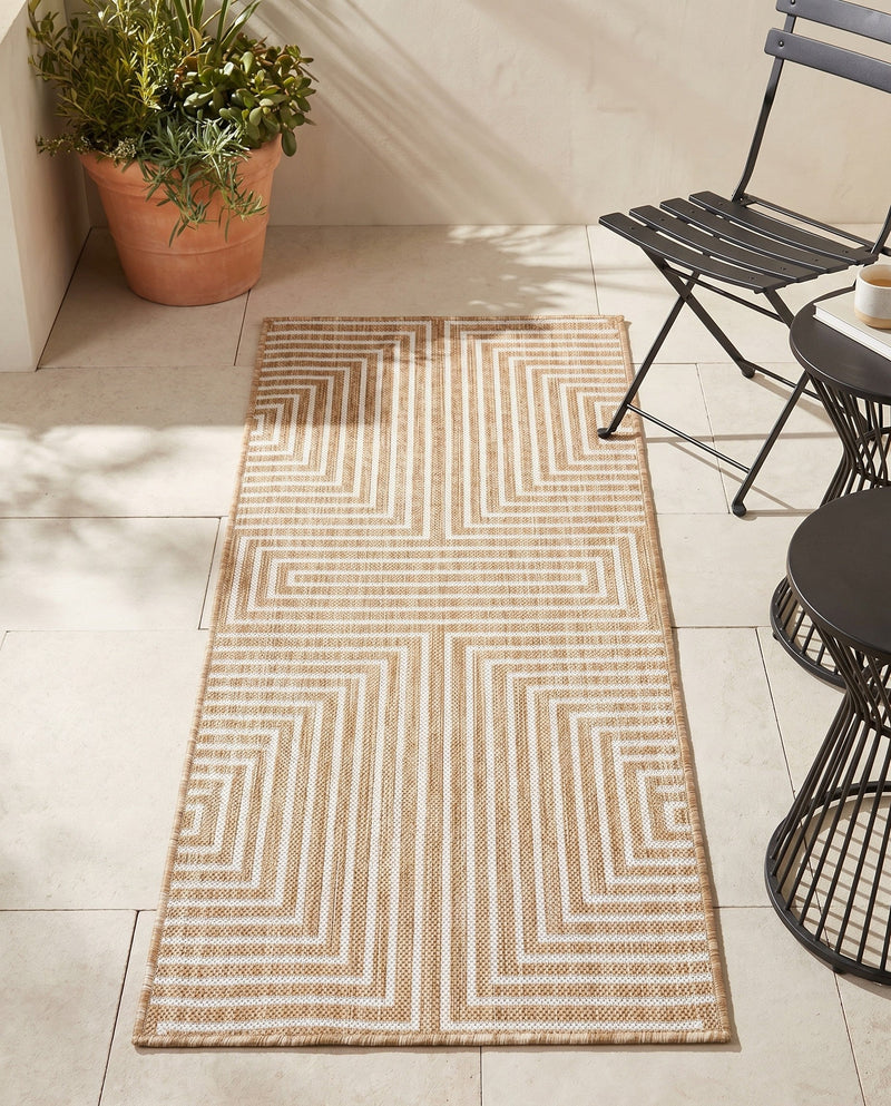 Urban Terrace Collection Area Rug -  Astoria (Taupe) Runner Taupe  lifestyle 59