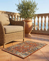 Patio Heritage Collection Area Rug -  Eden Rectangle Antique Red  lifestyle 25