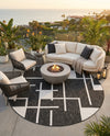 Urban Terrace Collection Area Rug -  Parkside Round Black and White  lifestyle 47