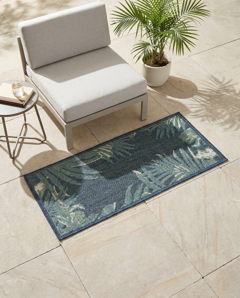 Coastal Terrace Collection Area Rug -  Anchor Runner Navy Blue  lifestyle 64