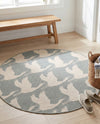 Seaside Haven Rugs Collection Area Rug -  Pelican Round Stone Blue  lifestyle 64