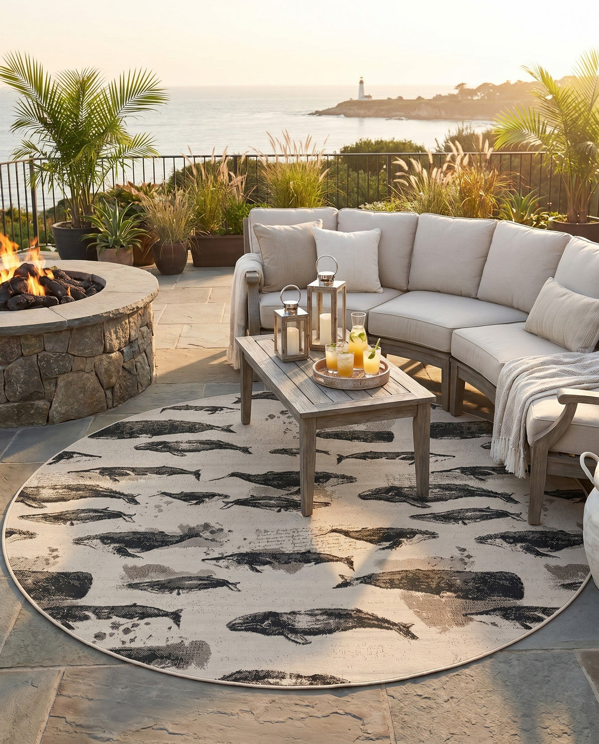 Seaside Haven Rugs Collection Area Rug -  Seabreeze Round Beige  lifestyle 53