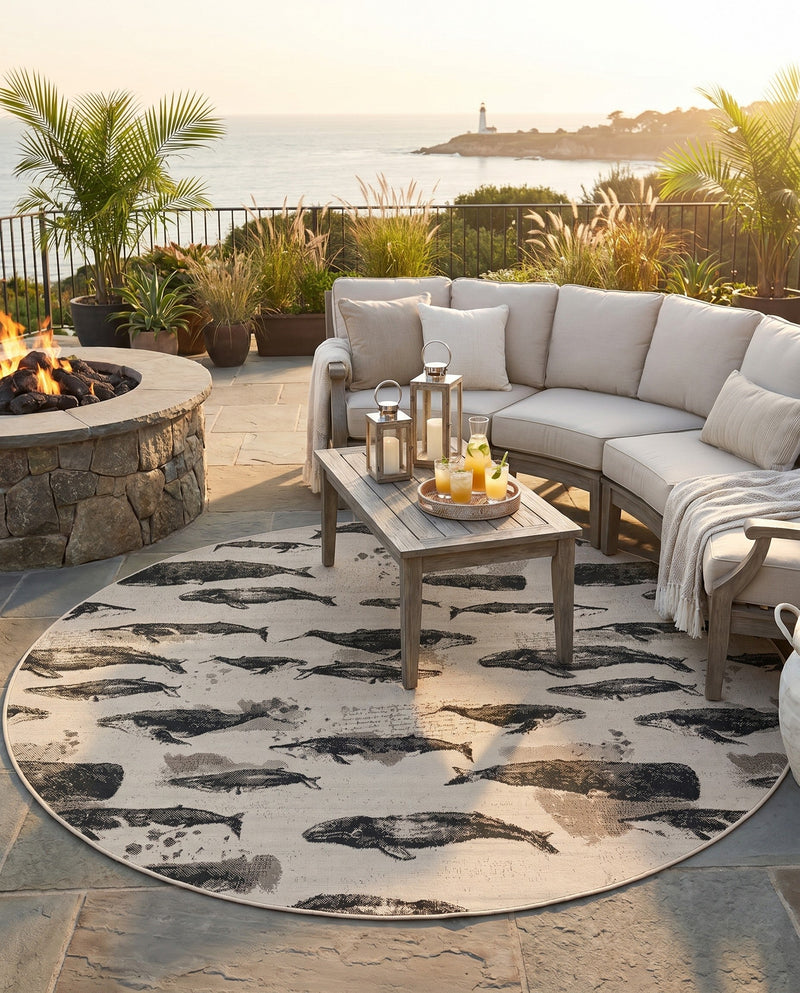 Seaside Haven Rugs Collection Area Rug -  Seabreeze Round Beige  lifestyle 53