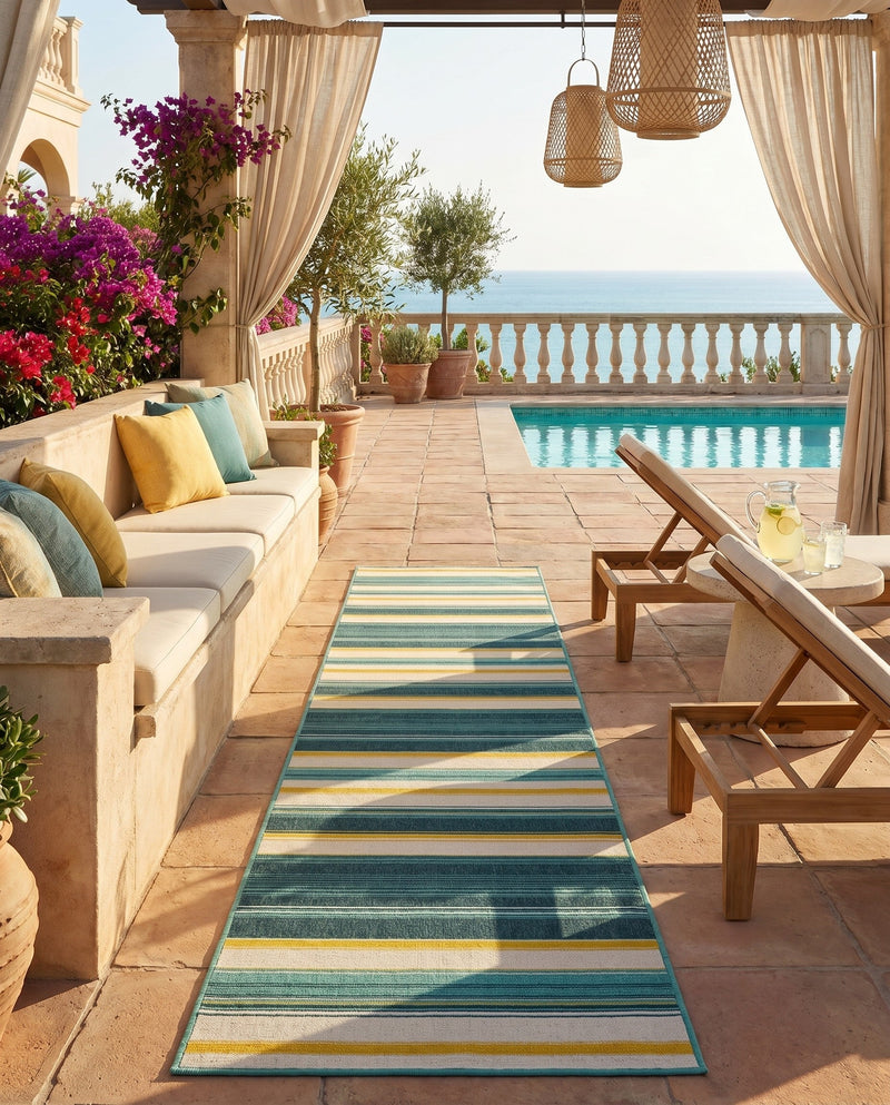 Terrace Fringe Collection Area Rug -  Veranda Runner Multi  lifestyle 46