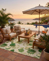Seaside Blooms Collection Area Rug -  Ivy Rectangle Green  lifestyle 60