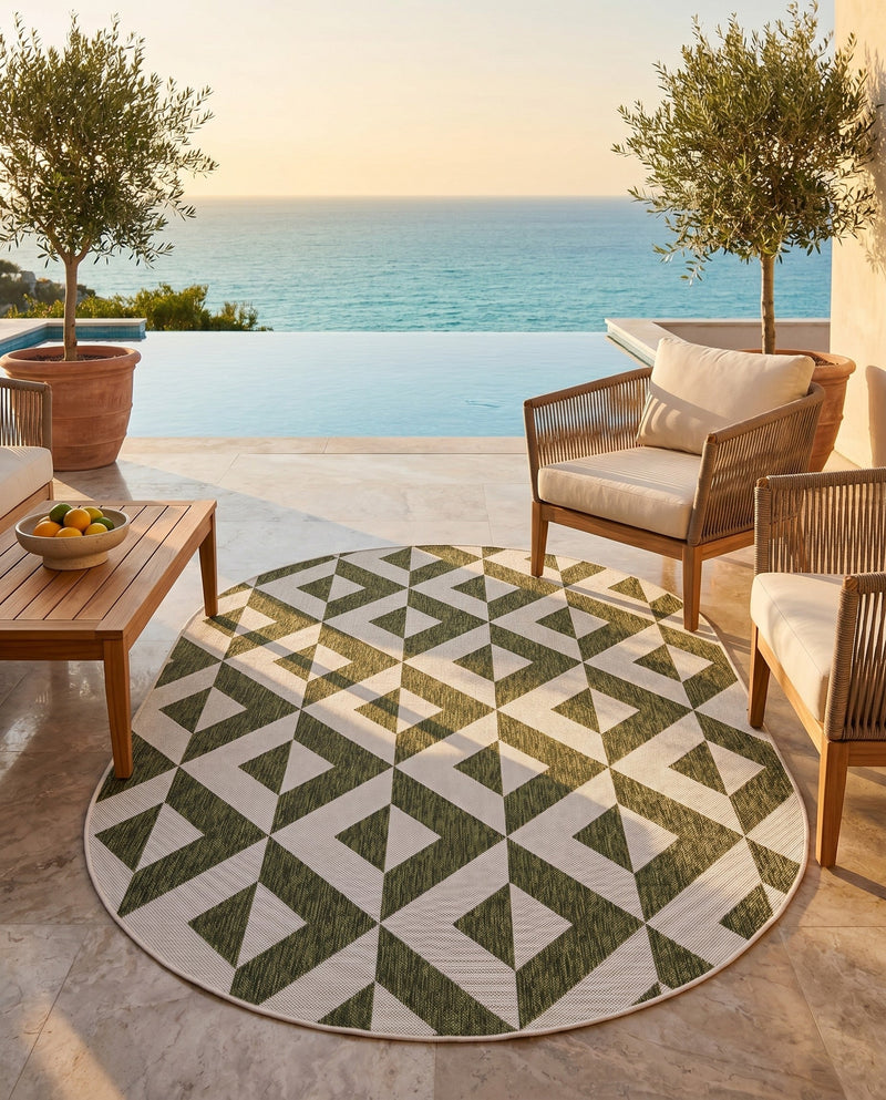 Urban Oasis Rugs Collection Area Rug -  Highrise (Green) Oval Green  lifestyle 31