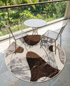 Urban Terrace Collection Area Rug -  Garden Round Brown and White  lifestyle 65