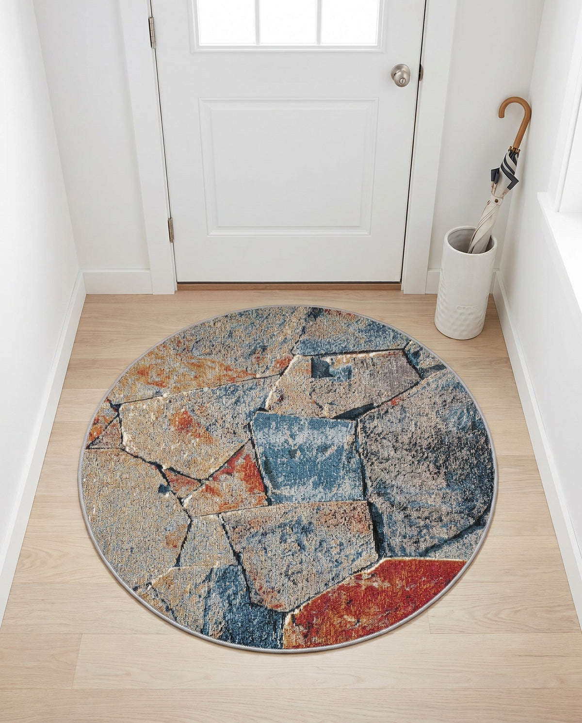 Urban Terrace Collection Area Rug -  Boulevard Round Multi  lifestyle 87