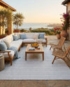 Seaside Stripes Collection Area Rug -  Boardwalk (Teal) Rectangle Teal  lifestyle 27
