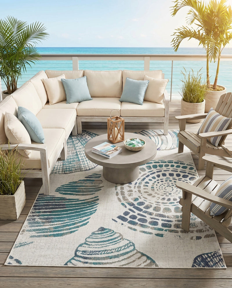 Seaside Haven Rugs Collection Area Rug -  Saltwater Rectangle Ivory  lifestyle 27