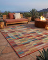 Coastal Terrace Collection Area Rug -  Harbor Rectangle Multi  lifestyle 5