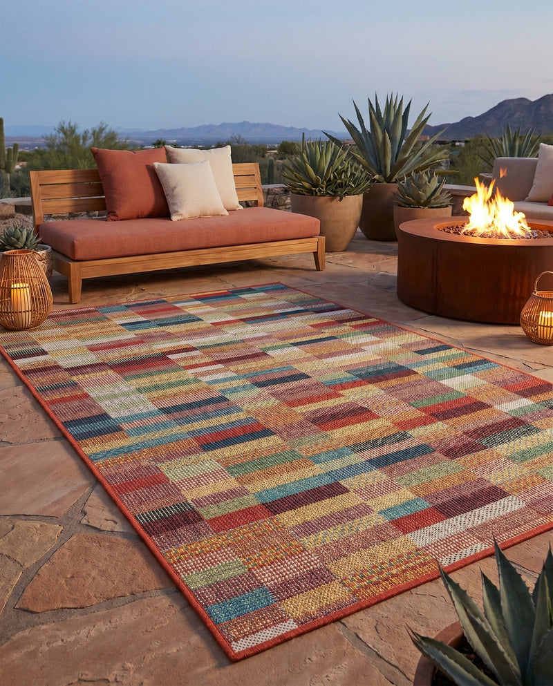 Coastal Terrace Collection Area Rug -  Harbor Rectangle Multi  lifestyle 5