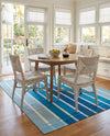 Seaside Stripes Collection Area Rug -  Coral Rectangle Blue  lifestyle 15