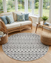 Savannah Pergola Collection Area Rug -  Pergola (Gray) Round Gray  lifestyle 84